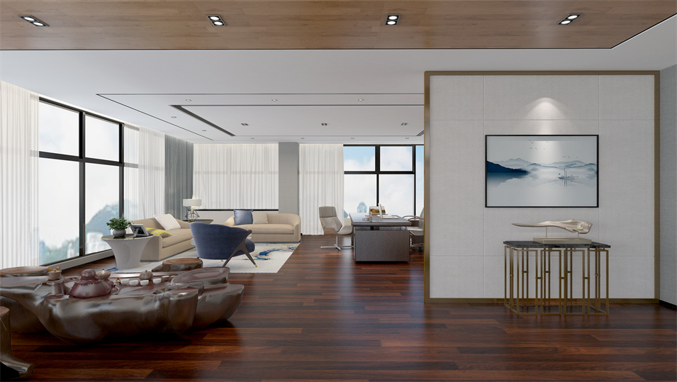 簡約400平辦公室裝修實(shí)景圖